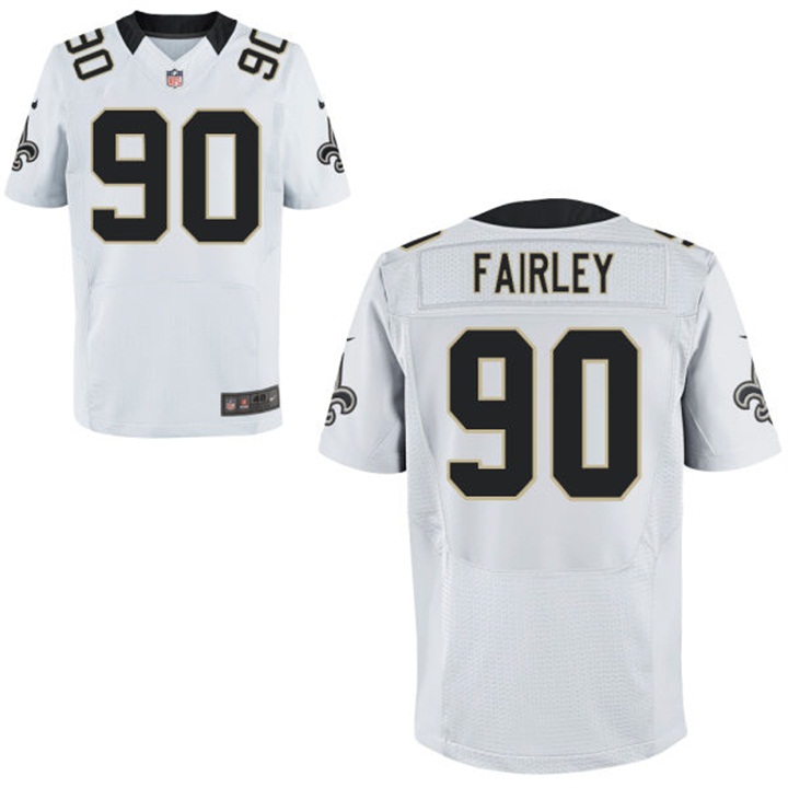 New Orleans Saints #90 Nick Fairley White Elite Jersey