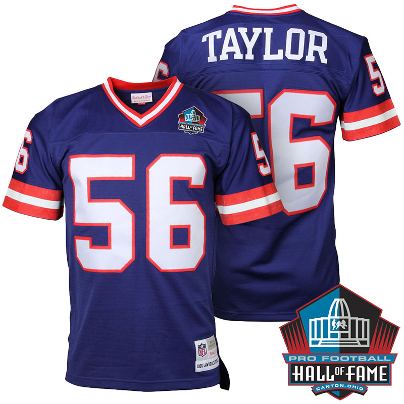 Hall Of Fame New York Giants #56 Lawrence Taylor Royal Blue Retired Player Throwback Jersey