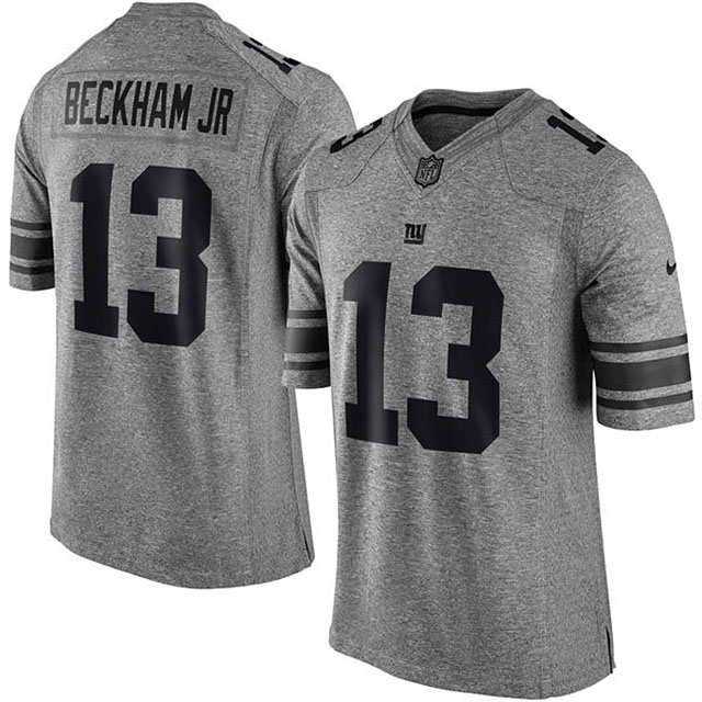 Men's New York Giants #13 Odell Beckham Jr Gridiron Gray Limited Jersey