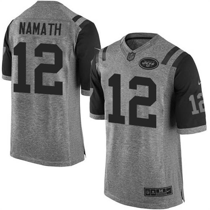 New York Jets #12 Joe Namath Gray Gridiron Limited Jersey