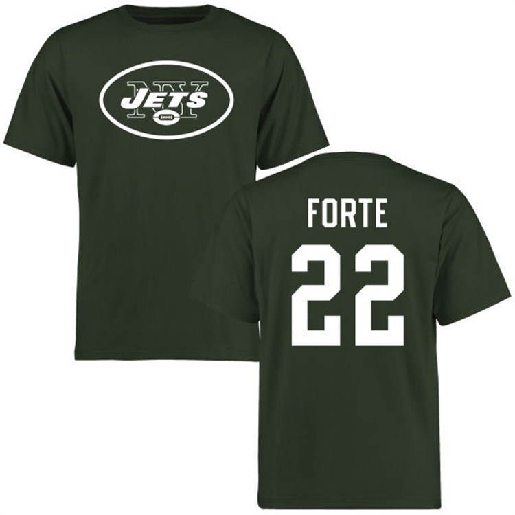 New York Jets #22 Matt Forte Name & Number Green Logo T-shirt