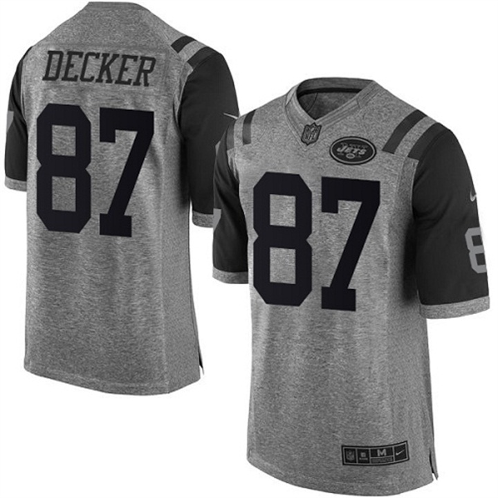 New York Jets #87 Eric Decker Gridiron Gray Limited Jersey