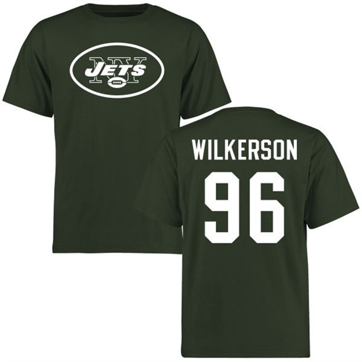 New York Jets #96 Muhammad Wilkerson Name & Number Green Logo T-shirt