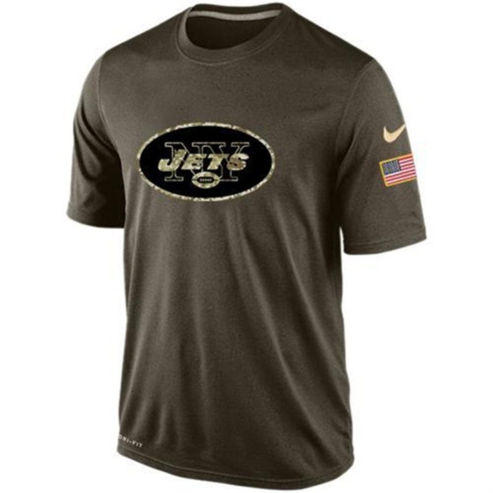 New York Jets Green Camo Salute To Service Team T-Shirt