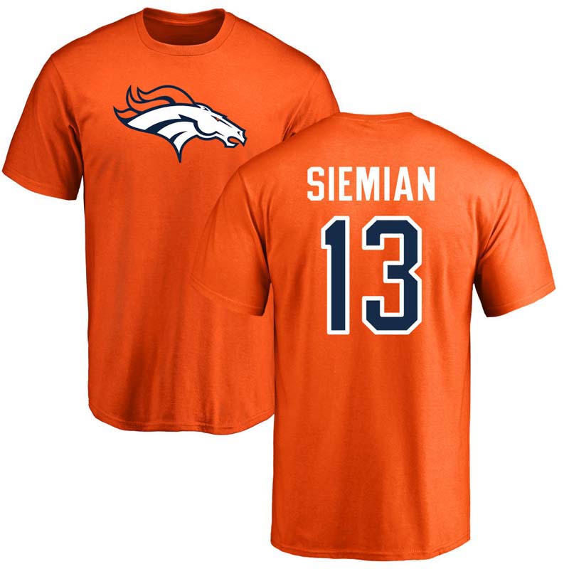 Super Bowl 50 Rematch Denver Broncos #13 Trevor Siemian Orange Pro Line Orange T-Shirt