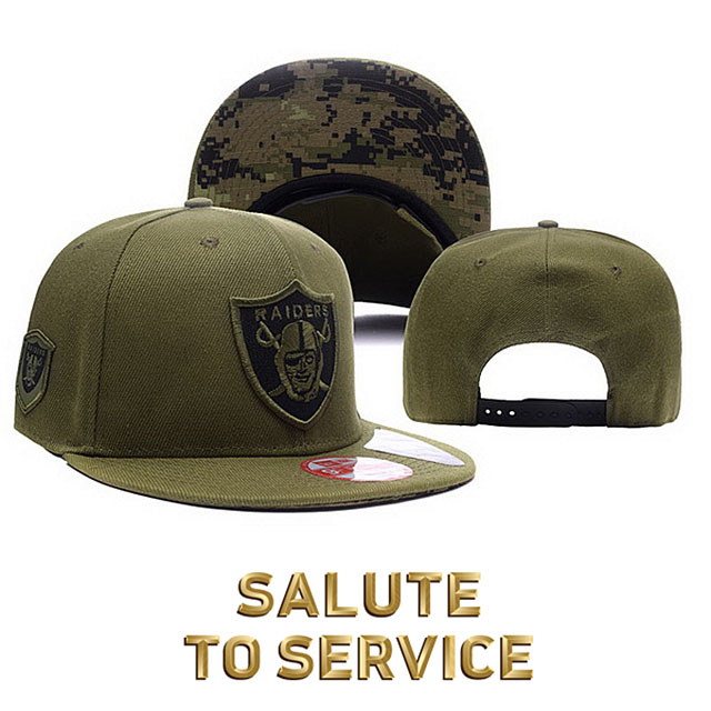 NFL Oakland Raiders Salute To Service Green Snapback Hat