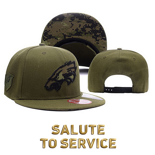 NFL Philadelphia Eagles Salute To Service Green Snapback Hat