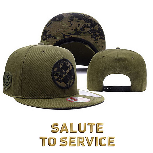 Pittsburgh Steelers Salute To Service Green Snapback Hat