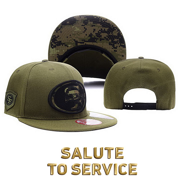 San Francisco 49ers Salute To Service Green Snapback Hat