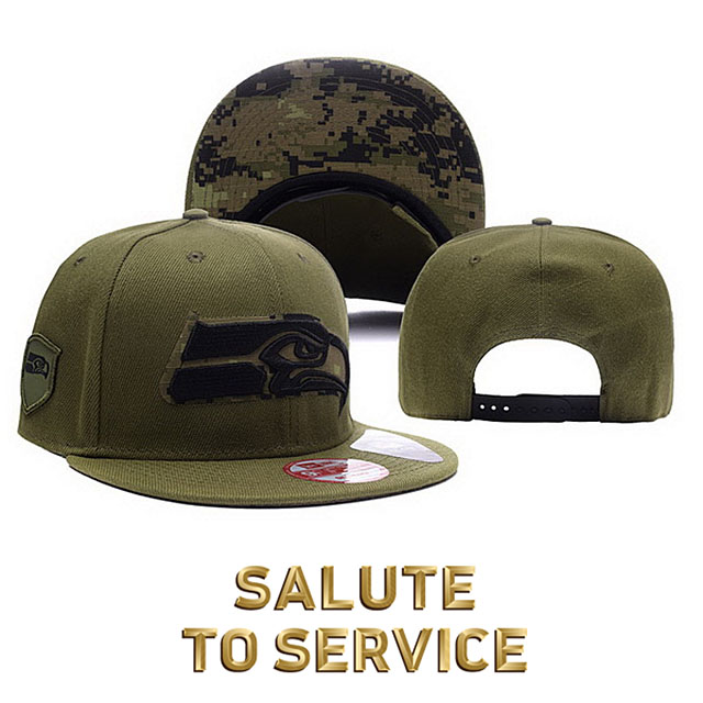 Seattle Seahawks Salute To Service Green Snapback Hat