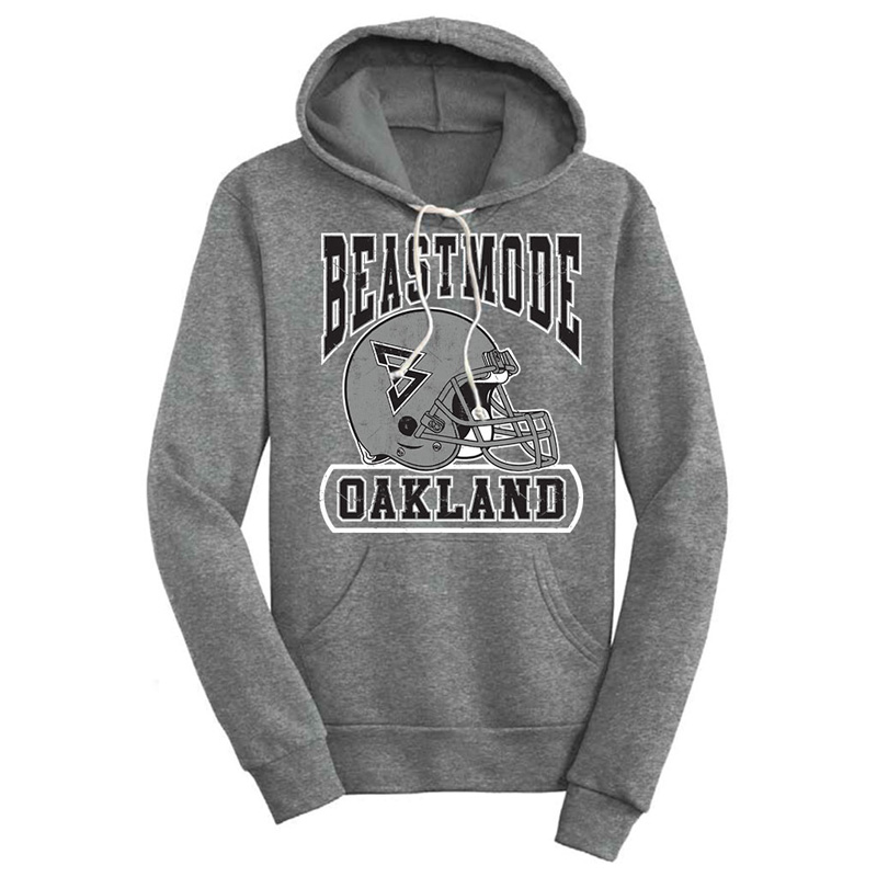 Men's Oakland Helmet Grey Beast Mode Sweatshirt