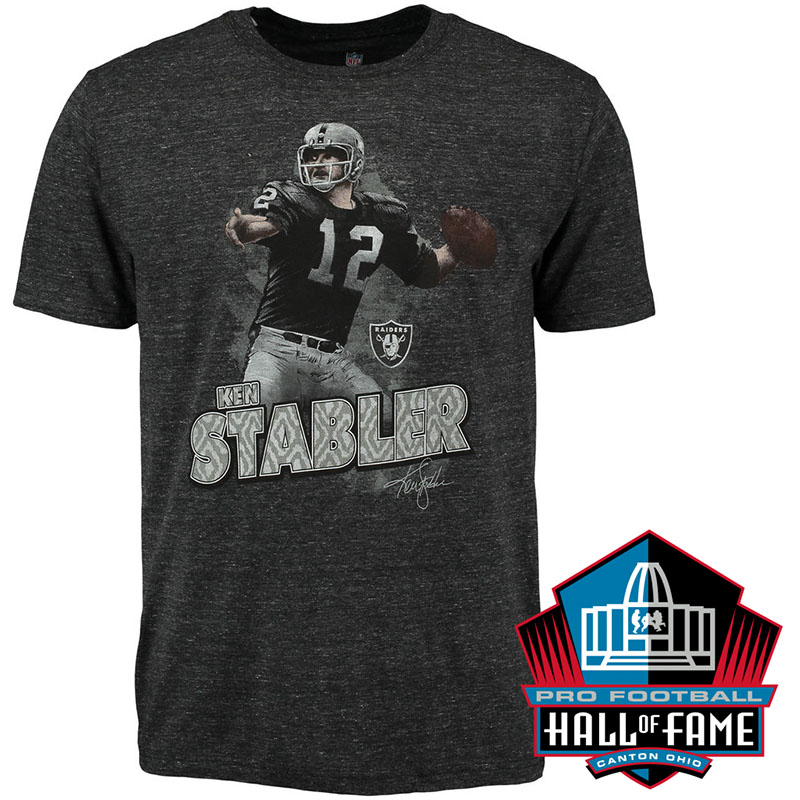 Oakland Raiders #12 Ken Stabler Black Retired Player T-shirt