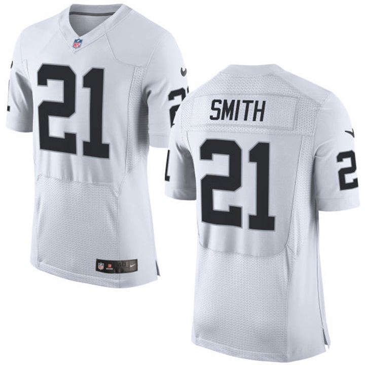 Oakland Raiders #21 Sean Smith White Elite Jersey