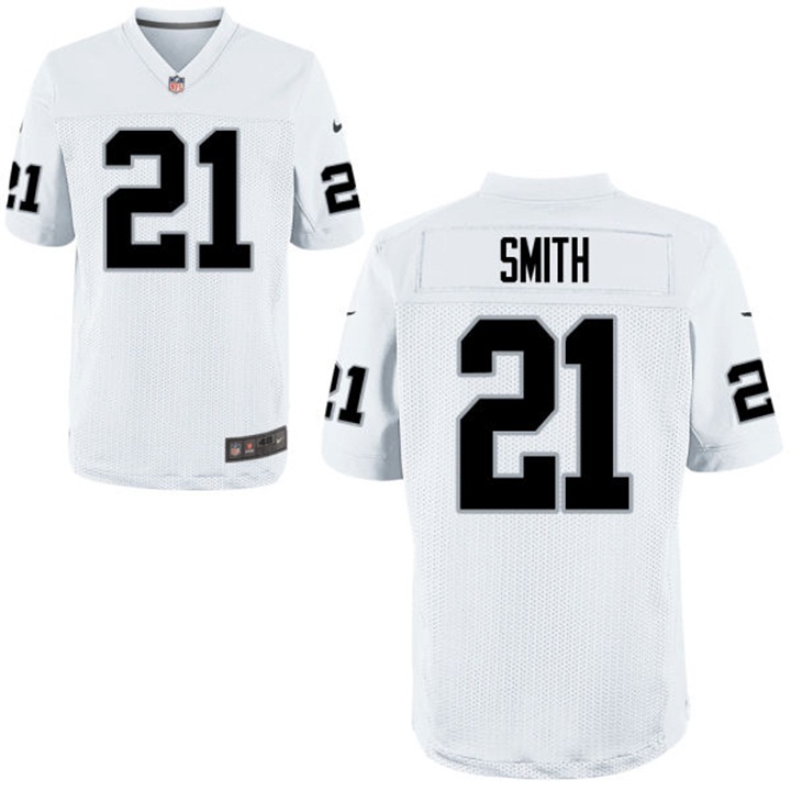 Oakland Raiders #21 Sean Smith White Game Jersey