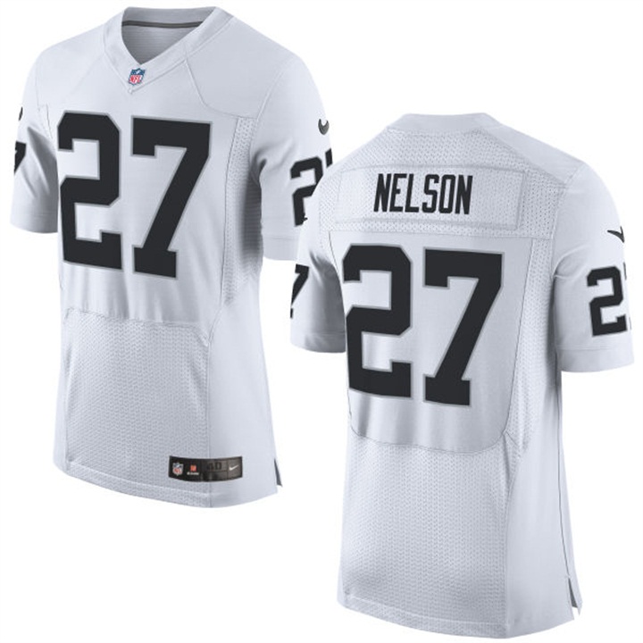 Oakland Raiders #27 Reggie Nelson White Elite Jersey