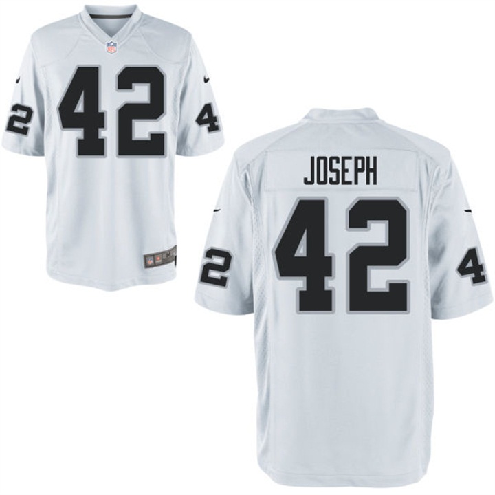 Oakland Raiders #42 Karl Joseph White Game Jersey