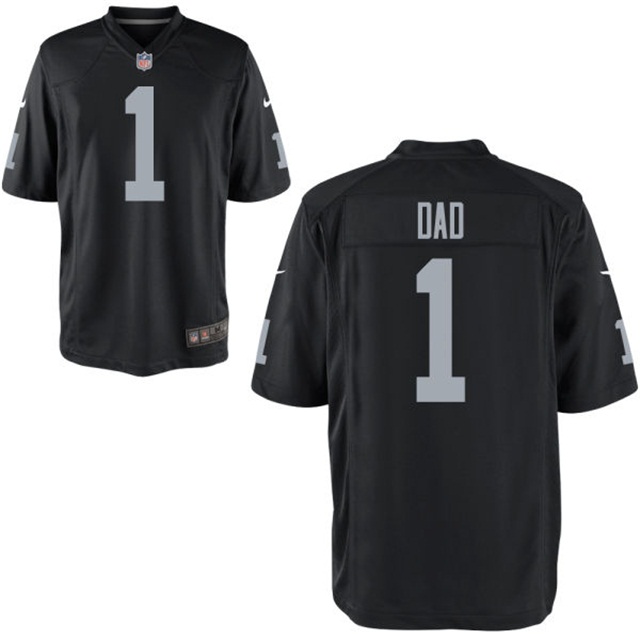 Oakland Raiders Black Father's Day Gift Number 1 Dad Jersey