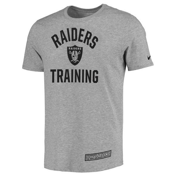 Oakland Raiders Heathered Gray Training Performance Logo T-shirt