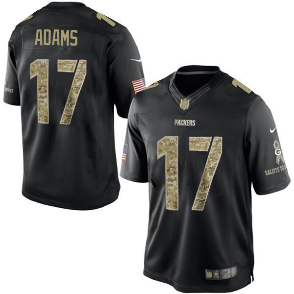 Green Bay Packers #17 Davante Adams Black Salute To Service Jersey