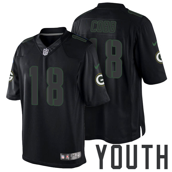 Youth Green Bay Packers #18 Randall Cobb Black Impact Limited Jersey