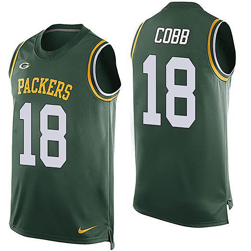 Packers #18 Randall Cobb Green Team Color Men NFL Limited Tank Top