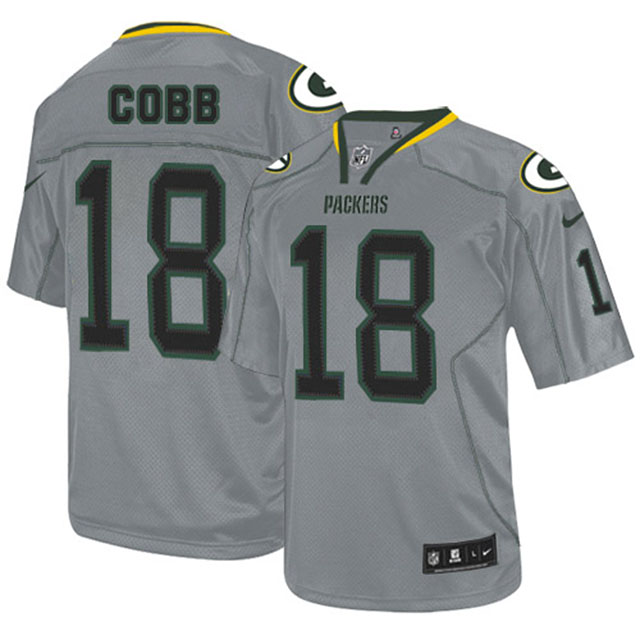 Green Bay Packers #18 Randall Cobb Grey Lights Out Jersey