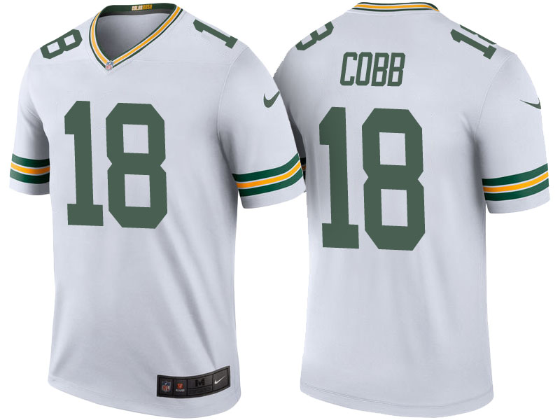 Green Bay Packers #18 Randall Cobb White Color Rush Legend Jersey