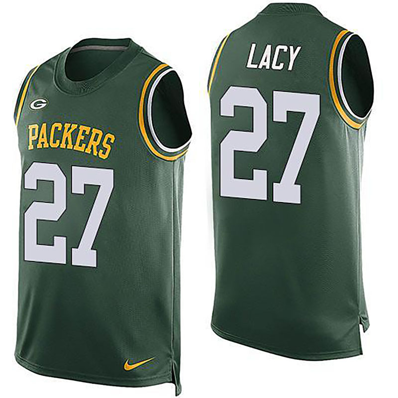 Packers #27 Eddie Lacy Green Team Color Men NFL Limited Tank Top