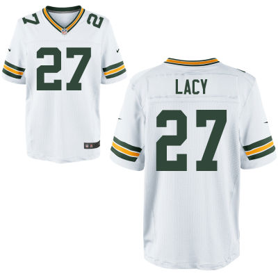 Men's Green Bay Packers #27 Eddie Lacy White Elite Jersey