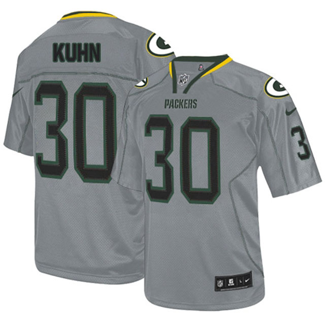 Green Bay Packers #30 John Kuhn Grey Lights Out Jersey