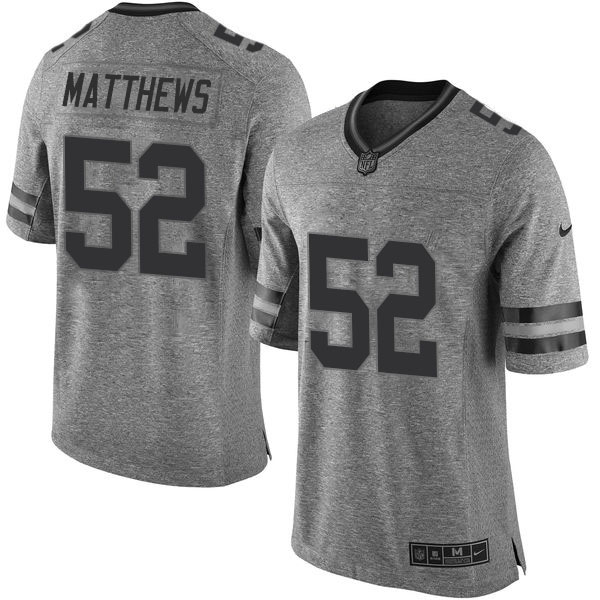 Green Bay Packers #52 Clay Matthews Gridiron Gray Limited Jersey