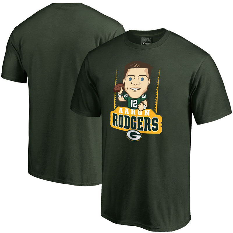 Green Bay Packers Aaron Rodgers Green Pro Line Emoji Player T-Shirt