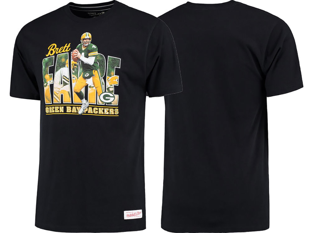 Green Bay Packers Brett Favre Black Reel T-Shirt