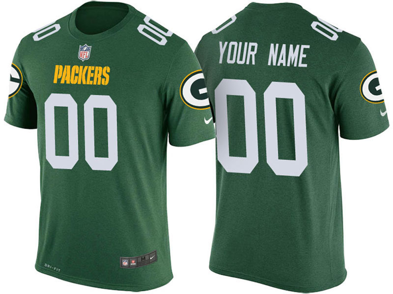 Green Bay Packers Custom Green Name & Number T-Shirt