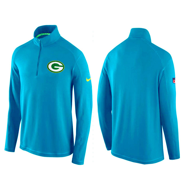 Green Bay Packers Cyan Game Day Half-Zip Knit Performance Tri-Blend Jacket