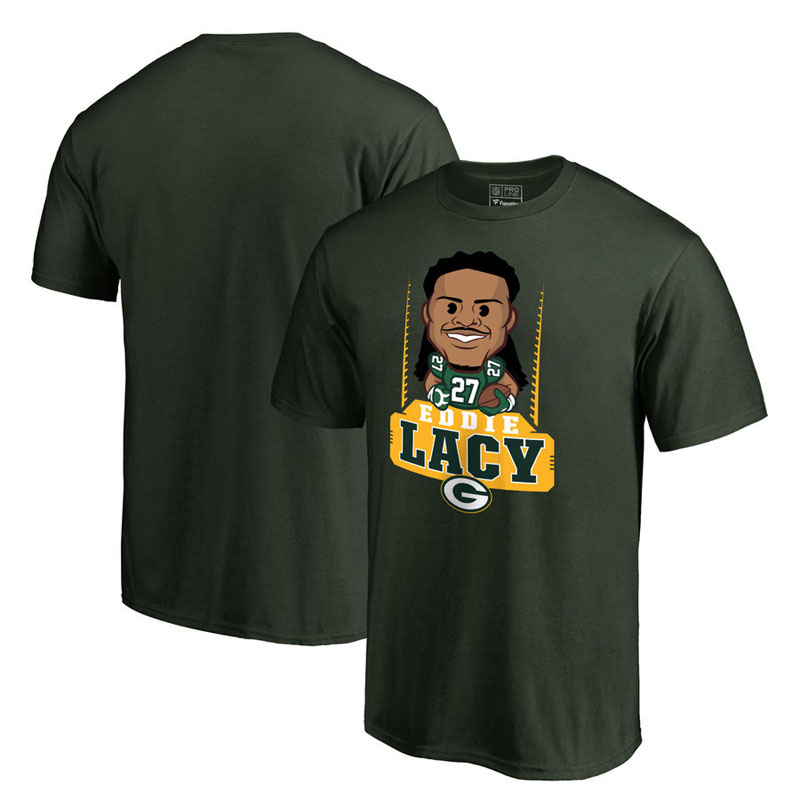 Green Bay Packers Eddie Lacy Green Pro Line Emoji Player T-Shirt