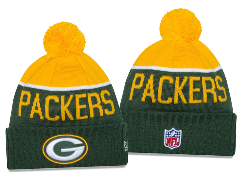 Green Bay Packers Gold New Era 2016 On Field Sport Pom Pom Warm Knit Hat - Holiday Gift