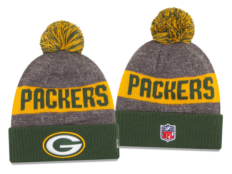 Green Bay Packers Gray New Era 2016 Sideline Sport Pom Winter Knit Hat - Holiday Gift