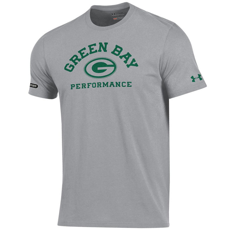 Green Bay Packers Gray Under Armour NFL Combine Authentic Arch Logo Performance T-Shirt