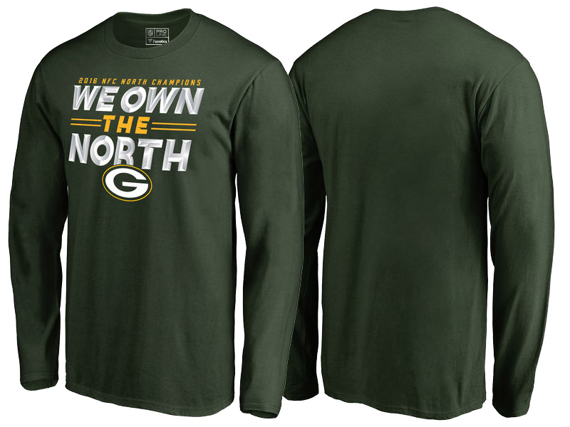 Green Bay Packers Green Edged 2016 NFC North Division Champions Long Sleeve T-Shirt