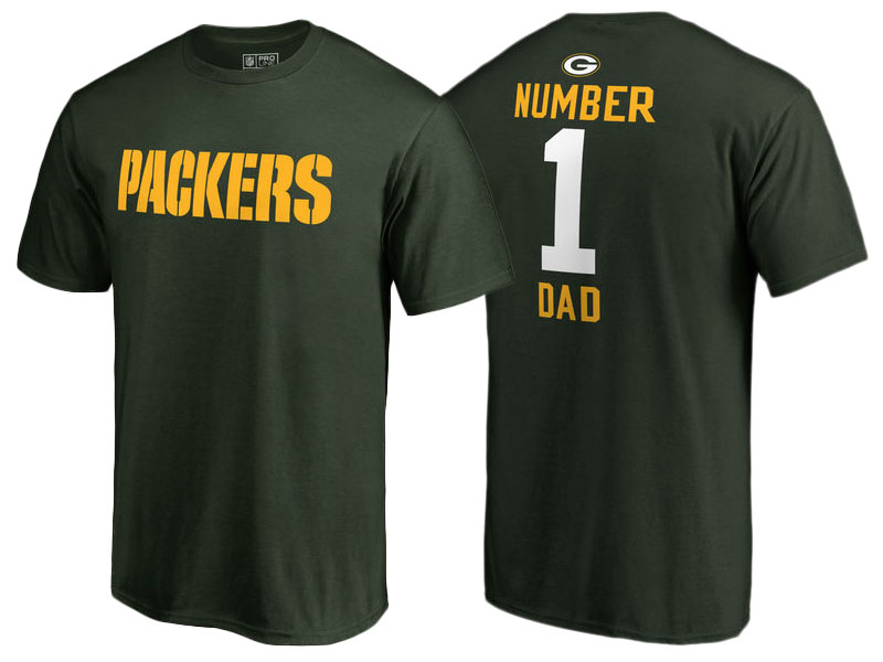 Men's Green Bay Packers Green Father's Day Number 1 Dad T-Shirt