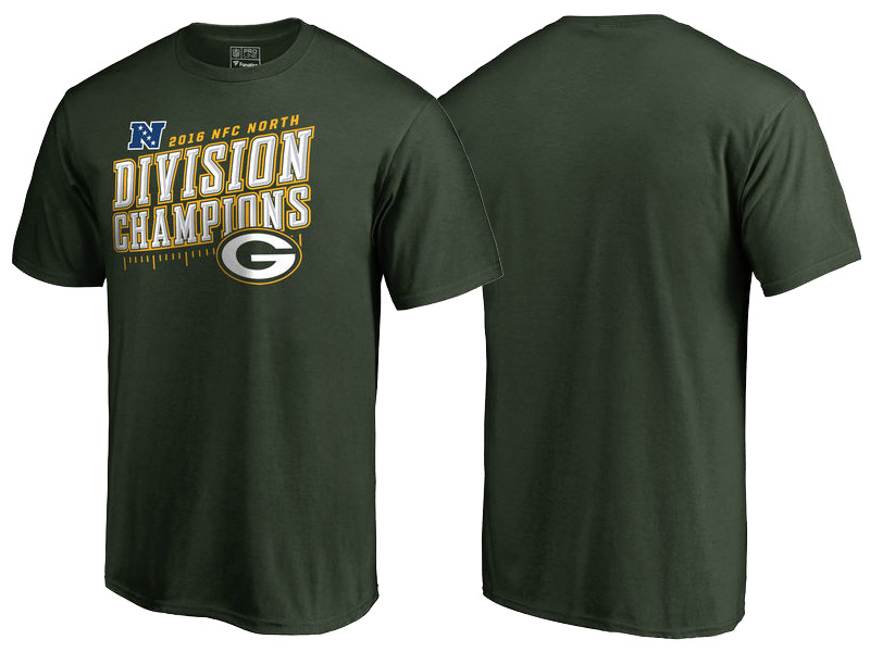 Green Bay Packers Green Inches 2016 NFC North Division Champions T-Shirt