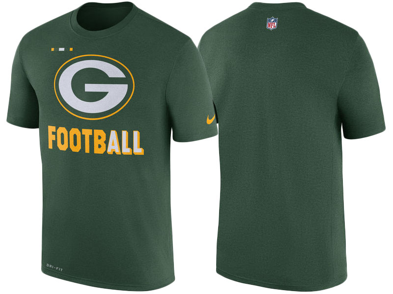 Green Bay Packers Green Legend Football Performance Short Sleeve T-Shirt