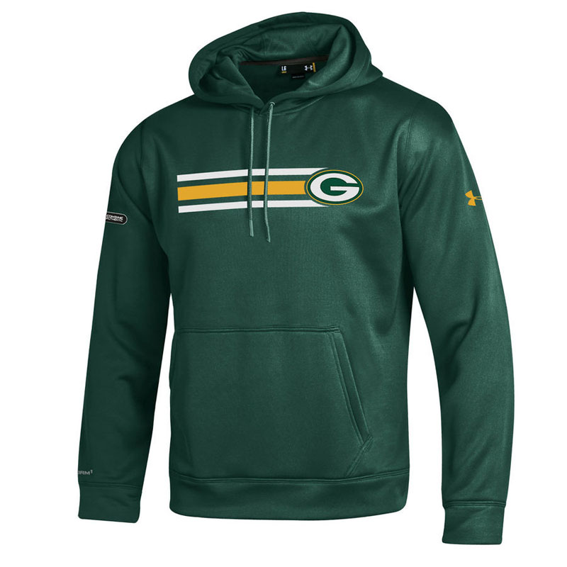 Green Bay Packers Green Under Armour NFL Combine Authentic Fleece Pullover Hoodie