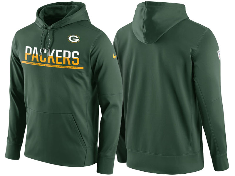 Green Bay Packers Green Circuit Thermafit Sideline Warm Pullover Performance Hoodie