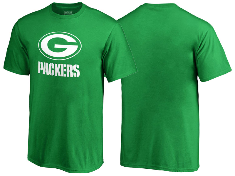 Green Bay Packers Kelly Green White Logo St. Patrick's Day T-Shirt