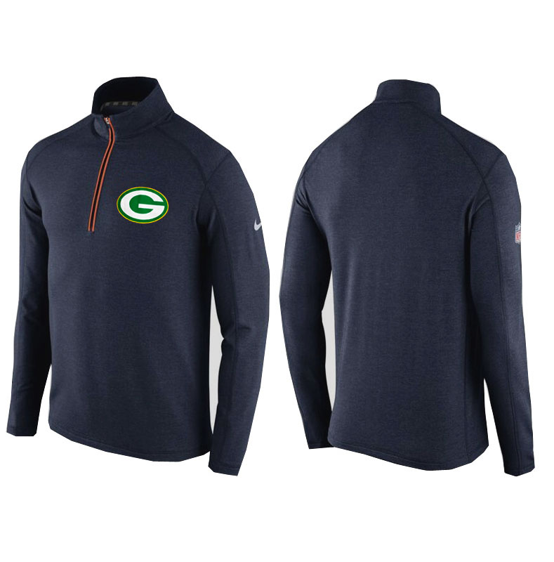 Green Bay Packers Navy Game Day Half-Zip Knit Performance Tri-Blend Jacket