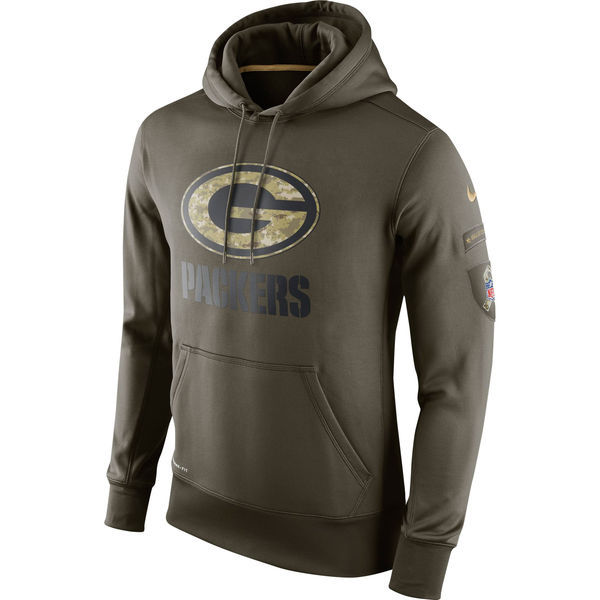 Green Bay Packers Salute To Service Olive KO Pullover Hoodie