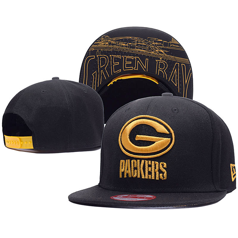 Green Bay Packers New Era Black Super Bowl 50 Gold Collection 9FIFTY Adjustable Hat