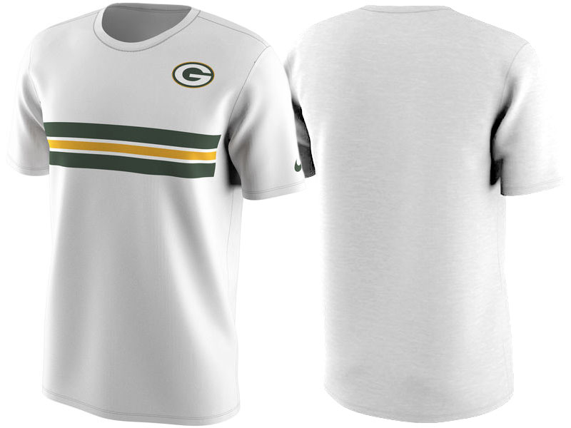 Green Bay Packers White Color Rush Stripe T-Shirt